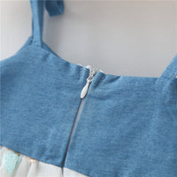 Load image into Gallery viewer, Baby Kid Girls Color-blocking Star Bow Beach Dresses Wholesale 22033054
