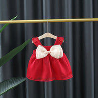 Load image into Gallery viewer, Baby Kid Girls Solid Color Bow Dresses Wholesale 220330561
