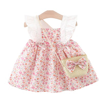 Load image into Gallery viewer, Baby Kid Girls Flower Bow Print Dresses Wholesale 220330564
