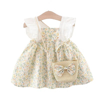 Load image into Gallery viewer, Baby Kid Girls Flower Bow Print Dresses Wholesale 220330564
