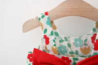 Load image into Gallery viewer, Baby Kid Girls Flower Bow Print Dresses And Hats Wholesale 220330565
