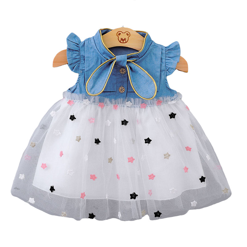 Baby Kid Girls Color-blocking Star Dresses Wholesale 22033057
