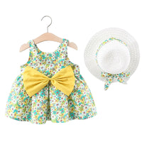 Load image into Gallery viewer, Baby Girls Flower Bow Print Dresses Wholesale 220330578
