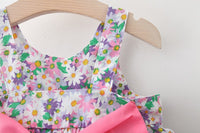 Load image into Gallery viewer, Baby Girls Flower Bow Print Dresses Wholesale 220330578
