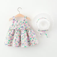 Load image into Gallery viewer, Baby Girls Flower Bow Print Dresses Wholesale 220330578
