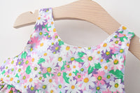 Load image into Gallery viewer, Baby Girls Flower Bow Print Dresses Wholesale 220330578
