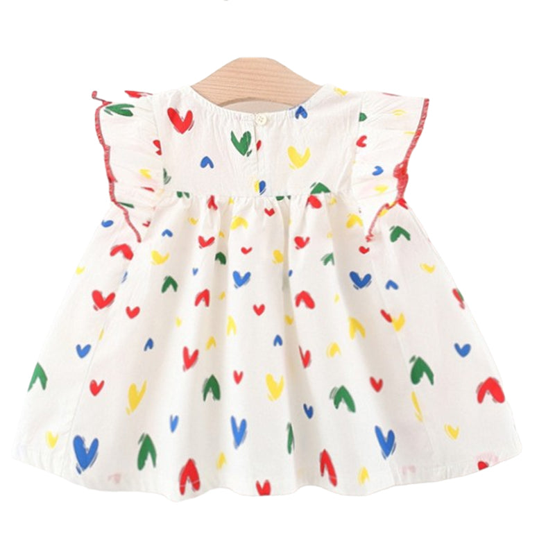 Baby Girls Love heart Print Dresses Wholesale 220330580
