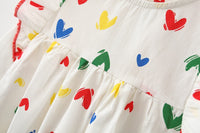 Load image into Gallery viewer, Baby Girls Love heart Print Dresses Wholesale 220330580
