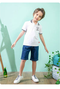 Load image into Gallery viewer, Baby Kid Boys Striped Cartoon Print Polo Shirts Wholesale 220330586
