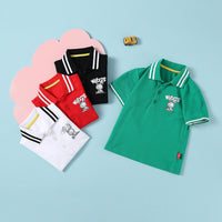 Load image into Gallery viewer, Baby Kid Boys Striped Cartoon Print Polo Shirts Wholesale 220330586
