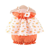 Load image into Gallery viewer, 2 Pieces Set Baby Girls Rainbow Print Tank Tops And Solid Color Shorts Wholesale 220330594
