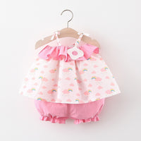 Load image into Gallery viewer, 2 Pieces Set Baby Girls Rainbow Print Tank Tops And Solid Color Shorts Wholesale 220330594
