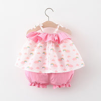 Load image into Gallery viewer, 2 Pieces Set Baby Girls Rainbow Print Tank Tops And Solid Color Shorts Wholesale 220330594
