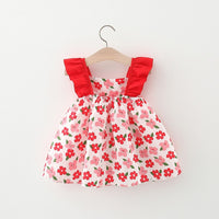 Load image into Gallery viewer, Baby Girls Flower Print Dresses And Bag Wholesale 220330606
