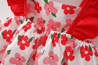 Load image into Gallery viewer, Baby Girls Flower Print Dresses And Bag Wholesale 220330606
