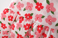 Load image into Gallery viewer, Baby Girls Flower Bow Print Dresses Wholesale 220330613
