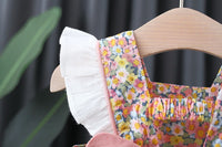 Load image into Gallery viewer, Baby Girls Color-blocking Flower Bow Print Dresses Wholesale 220330620
