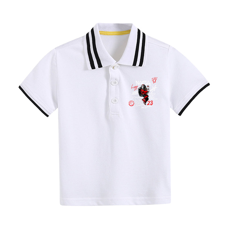 Baby Kid Boys Letters Cartoon Print Polo Shirts Wholesale 220330622