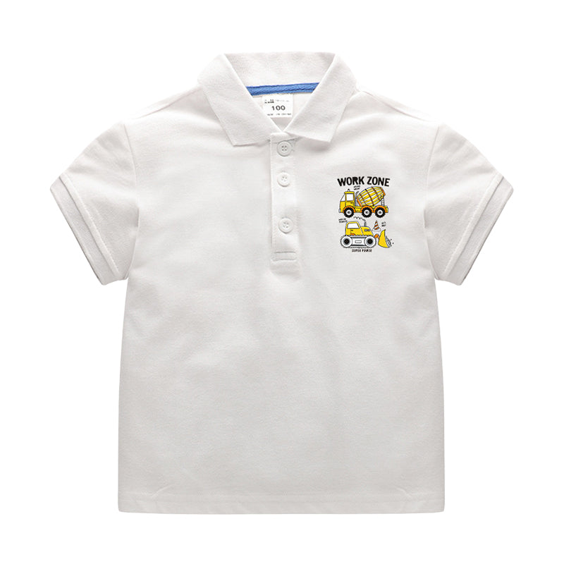 Baby Kid Boys Letters Car Cartoon Print Polo Shirts Wholesale 220330623