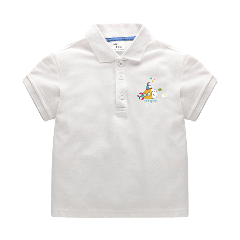 Baby Kid Boys Cartoon Print Polo Shirts Wholesale 220330625