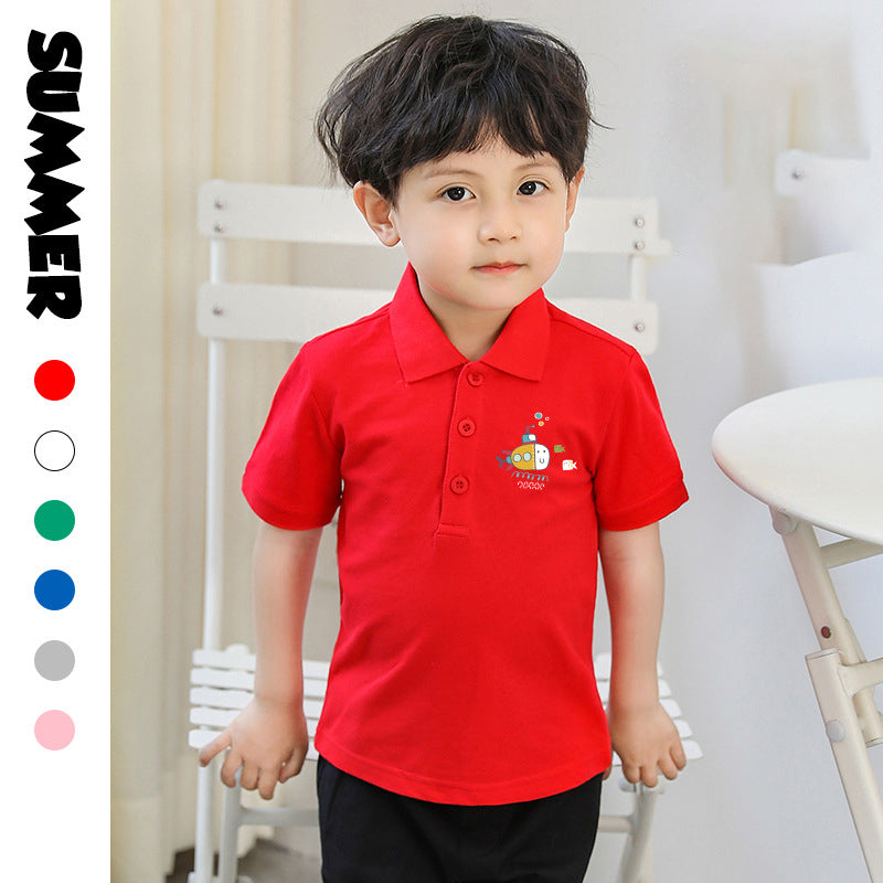 Baby Kid Boys Cartoon Print Polo Shirts Wholesale 220330625