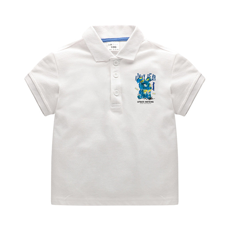 Baby Kid Boys Letters Cartoon Print Polo Shirts Wholesale 220330626