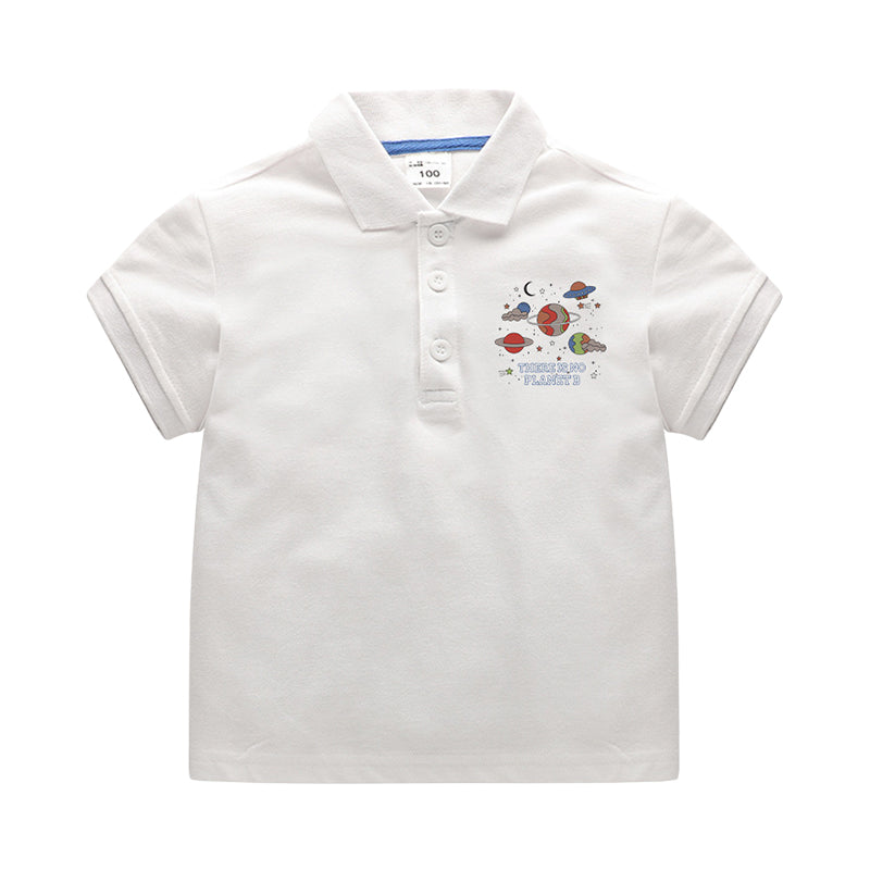 Baby Kid Boys Letters Cartoon Print Polo Shirts Wholesale 220330627