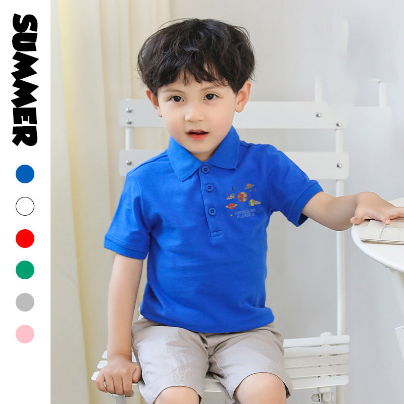 Baby Kid Boys Letters Cartoon Print Polo Shirts Wholesale 220330627