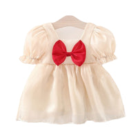 Load image into Gallery viewer, Baby Girls Solid Color Bow Dresses Wholesale 220330632
