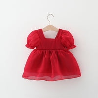 Load image into Gallery viewer, Baby Girls Solid Color Bow Dresses Wholesale 220330632
