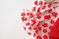 Load image into Gallery viewer, Baby Girls Flower Bow Print Dresses Wholesale 220330633
