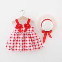 Load image into Gallery viewer, Baby Girls Love heart Checked Bow Dresses Wholesale 220330647
