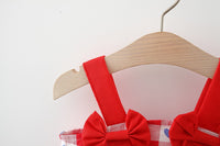 Load image into Gallery viewer, Baby Girls Love heart Checked Bow Dresses Wholesale 220330647
