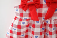 Load image into Gallery viewer, Baby Girls Love heart Checked Bow Dresses Wholesale 220330647
