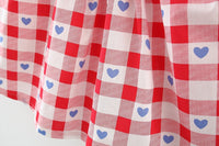 Load image into Gallery viewer, Baby Girls Love heart Checked Bow Dresses Wholesale 220330647
