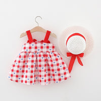 Load image into Gallery viewer, Baby Girls Love heart Checked Bow Dresses Wholesale 220330647
