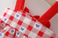 Load image into Gallery viewer, Baby Girls Love heart Checked Bow Dresses Wholesale 220330647
