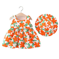 Load image into Gallery viewer, Baby Girls Flower Print Dresses And Accessories Hats Wholesale 220330658

