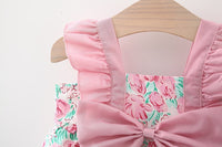 Load image into Gallery viewer, Baby Girls Flower Bow Print Dresses Wholesale 220330667

