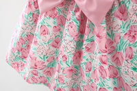 Load image into Gallery viewer, Baby Girls Flower Bow Print Dresses Wholesale 220330667
