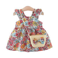 Load image into Gallery viewer, Baby Girls Flower Print Dresses Wholesale 220330676

