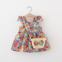 Load image into Gallery viewer, Baby Girls Flower Print Dresses Wholesale 220330676
