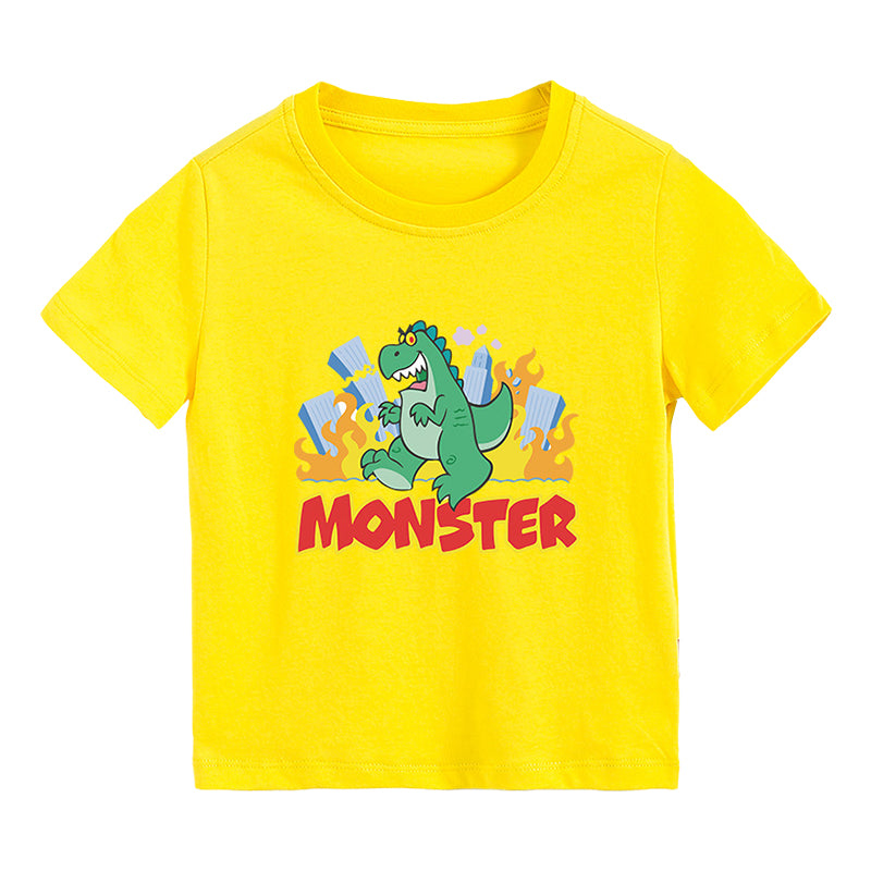 Baby Kid Big Kid Boys Letters Dinosaur Print T-Shirts Wholesale 016811946