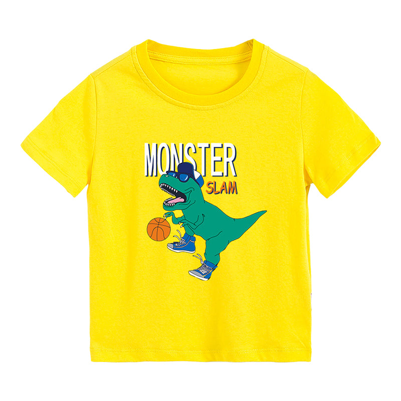 Baby Kid Big Kid Boys Letters Dinosaur Print T-Shirts Wholesale 682511937