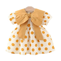 Load image into Gallery viewer, Baby Girls Polka dots Bow Print Dresses Wholesale 220330691

