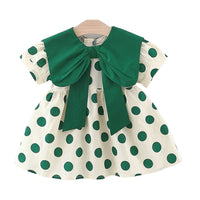 Load image into Gallery viewer, Baby Girls Polka dots Bow Print Dresses Wholesale 220330691
