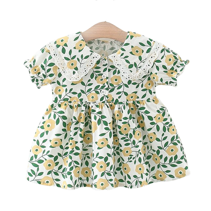 Baby Girls Flower Lace Print Dresses Wholesale 220330696