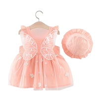 Load image into Gallery viewer, Baby Girls Butterfly Wings Embroidered Dresses Wholesale 220330698

