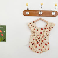 Load image into Gallery viewer, Baby Girls Fruit Print Rompers Wholesale 220330718

