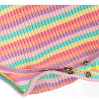 Load image into Gallery viewer, Baby Unisex Striped Flower Muslin&amp;Ribbed Rompers Wholesale 220330721
